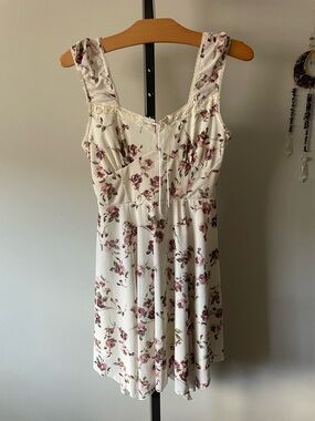 Kirious Coquette Romantic Cottagecore Floral Milkmaid Dress Lace Trim Small